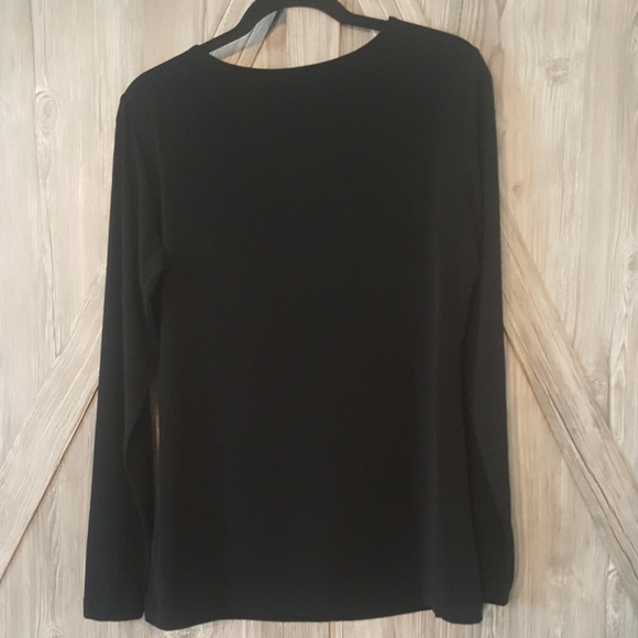 Jockey Black Stretch Knit Long Sleeve Top L - Picture 2 of 5